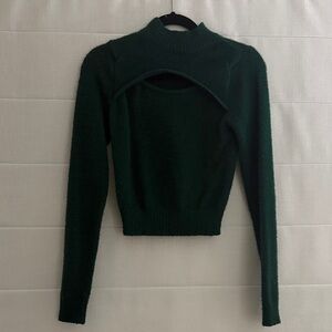 SO Dark Green Women's Turtleneck Sweater
